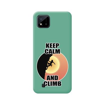 Funda Silicona Líquida Verde Realme C11 2021 Diseño Mujer Escalada