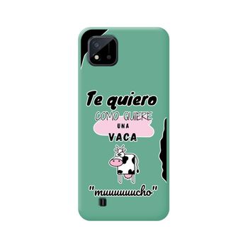 Funda Silicona Líquida Verde Realme C11 2021 Diseño Vaca