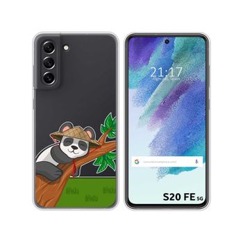 Funda Silicona Transparente Samsung Galaxy S21 Fe 5g Diseño Panda