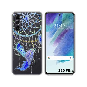 Funda Silicona Transparente Samsung Galaxy S21 Fe 5g Diseño Plumas