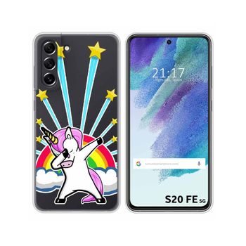 Funda Silicona Transparente Samsung Galaxy S21 Fe 5g Diseño Unicornio