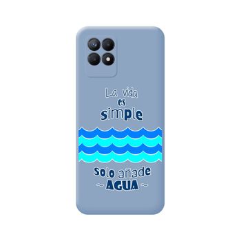 Funda Silicona Líquida Azul Realme 8i Diseño Agua