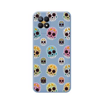 Funda Silicona Líquida Azul Realme 8i Diseño Catrina