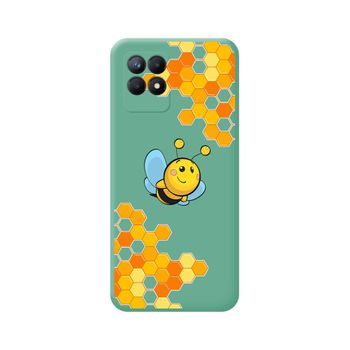 Funda Silicona Líquida Verde Realme 8i Diseño Abeja