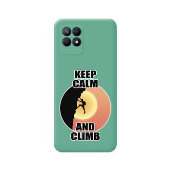 Funda Silicona Líquida Verde Realme 8i Diseño Hombre Escalada