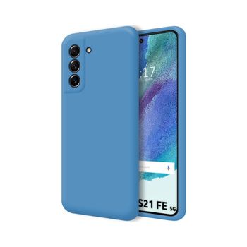 Funda Silicona Líquida Ultra Suave Para Samsung Galaxy S21 Fe 5g Color Azul