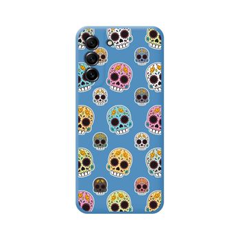 Funda Silicona Líquida Azul Para Samsung Galaxy S21 Fe 5g Diseño Catrina