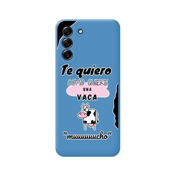 Funda Silicona Líquida Azul Para Samsung Galaxy S21 Fe 5g Diseño Vaca