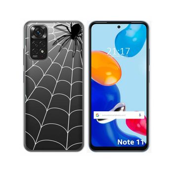 Funda Silicona Transparente Para Xiaomi Redmi Note 11 / 11s Diseño Araña