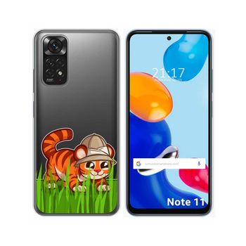 Funda Silicona Transparente Para Xiaomi Redmi Note 11 / 11s Diseño Tigre