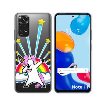 Funda Silicona Transparente Para Xiaomi Redmi Note 11 / 11s Diseño Unicornio