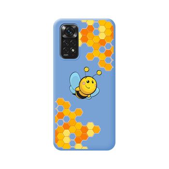 Funda Silicona Líquida Azul Para Xiaomi Redmi Note 11 / 11s Diseño Abeja