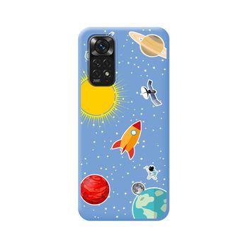 Funda Silicona Líquida Azul Para Xiaomi Redmi Note 11 / 11s Diseño Espacio