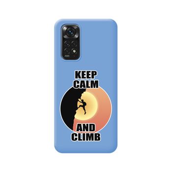 Funda Silicona Líquida Azul Para Xiaomi Redmi Note 11 / 11s Diseño Hombre Escalada