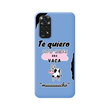 Funda Silicona Líquida Azul Para Xiaomi Redmi Note 11 / 11s Diseño Vaca