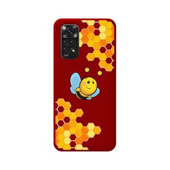 Funda Silicona Líquida Roja Para Xiaomi Redmi Note 11 / 11s Diseño Abeja