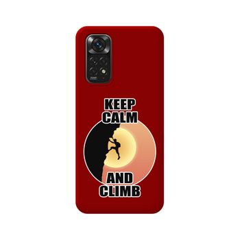 Funda Silicona Líquida Roja Para Xiaomi Redmi Note 11 / 11s Diseño Hombre Escalada