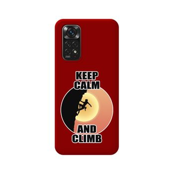 Funda Silicona Líquida Roja Para Xiaomi Redmi Note 11 / 11s Diseño Mujer Escalada