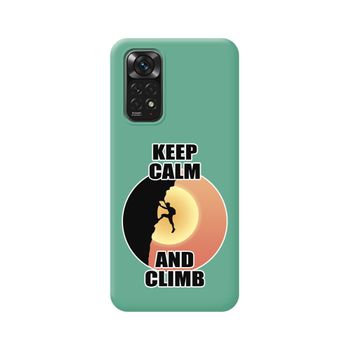 Funda Silicona Líquida Verde Para Xiaomi Redmi Note 11 / 11s Diseño Hombre Escalada