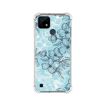 Funda Silicona Antigolpes Para Realme C21 Diseño Flores 03