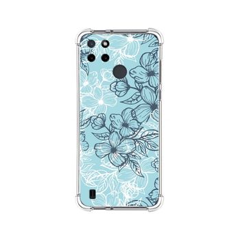 Funda Silicona Antigolpes Para Realme C21y / C25y Diseño Flores 03