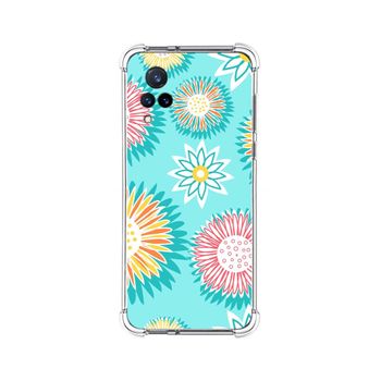 Funda Silicona Antigolpes Para Vivo V21 5g Diseño Flores 05