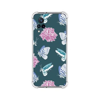 Funda Silicona Antigolpes Para Vivo V21 5g Diseño Flores 10