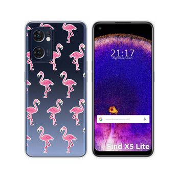 Funda Silicona Transparente Para Oppo Find X5 Lite 5g Diseño Flamenco