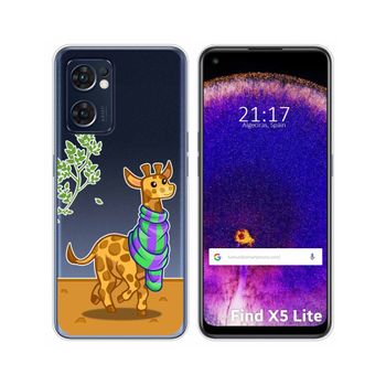 Funda Silicona Transparente Para Oppo Find X5 Lite 5g Diseño Jirafa