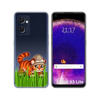 Funda Silicona Transparente Para Oppo Find X5 Lite 5g Diseño Tigre