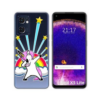 Funda Silicona Transparente Para Oppo Find X5 Lite 5g Diseño Unicornio