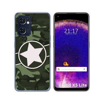 Funda Silicona Para Oppo Find X5 Lite 5g Diseño Camuflaje 01