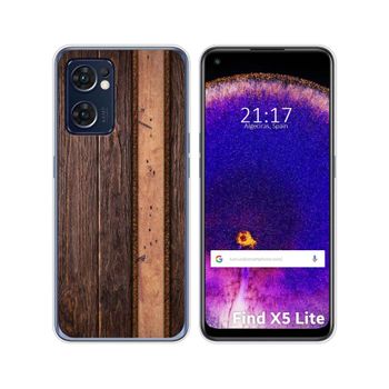 Funda Silicona Para Oppo Find X5 Lite 5g Diseño Madera 05