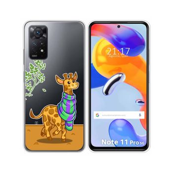 Funda Silicona Transparente Para Xiaomi Redmi Note 11 Pro / 11 Pro 5g Diseño Jirafa