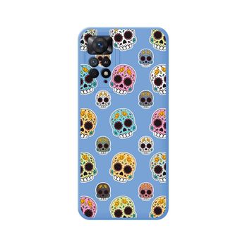 Funda Silicona Líquida Azul Para Xiaomi Redmi Note 11 Pro / 11 Pro 5g Diseño Catrina