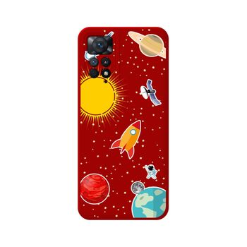 Funda Silicona Líquida Roja Para Xiaomi Redmi Note 11 Pro / 11 Pro 5g Diseño Espacio