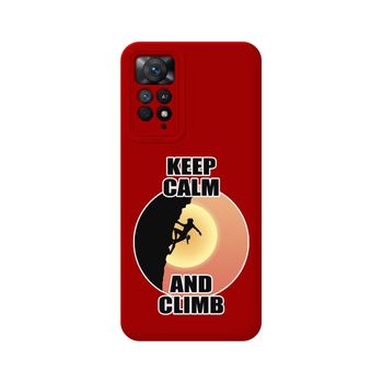 Funda Silicona Líquida Roja Para Xiaomi Redmi Note 11 Pro/11 Pro 5g Diseño Mujer Escalada