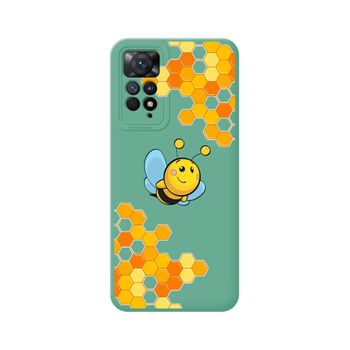 Funda Silicona Líquida Verde Para Xiaomi Redmi Note 11 Pro / 11 Pro 5g Diseño Abeja