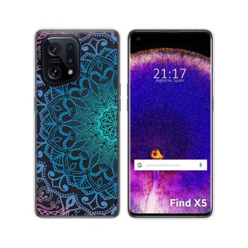 Funda Silicona Transparente Para Oppo Find X5 5g Diseño Mandala