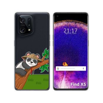 Funda Silicona Transparente Para Oppo Find X5 5g Diseño Panda