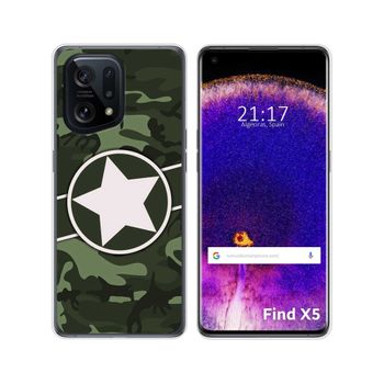 Funda Silicona Para Oppo Find X5 5g Diseño Camuflaje 01