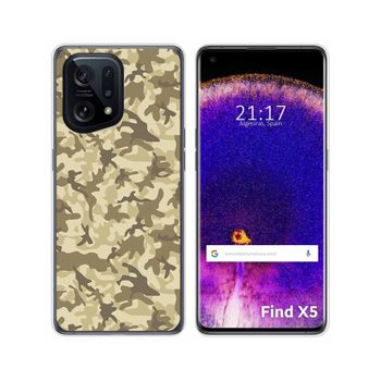 Funda Silicona Para Oppo Find X5 5g Diseño Sand Camuflaje