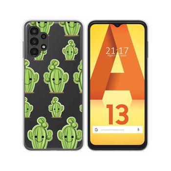 Funda Silicona Transparente Para Samsung Galaxy A13 4g Diseño Cactus