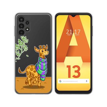 Funda Silicona Transparente Para Samsung Galaxy A13 4g Diseño Jirafa