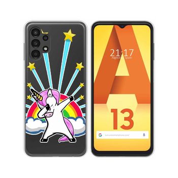 Funda Silicona Transparente Para Samsung Galaxy A13 4g Diseño Unicornio