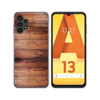 Funda Silicona Para Samsung Galaxy A13 4g Diseño Madera 02