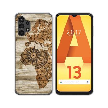 Funda Silicona Para Samsung Galaxy A13 4g Diseño Madera 07