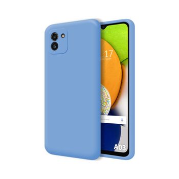 Funda Silicona Líquida Ultra Suave Para Samsung Galaxy A03 Color Azul