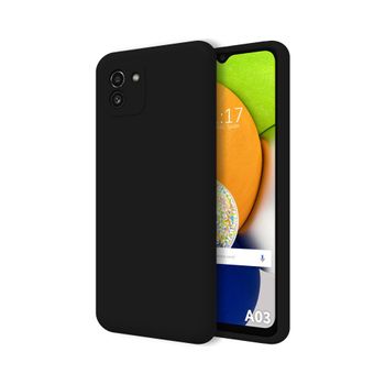 Funda Silicona Líquida Ultra Suave Para Samsung Galaxy A03 Color Negra