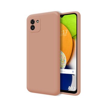 Funda Silicona Líquida Ultra Suave Para Samsung Galaxy A03 Color Rosa